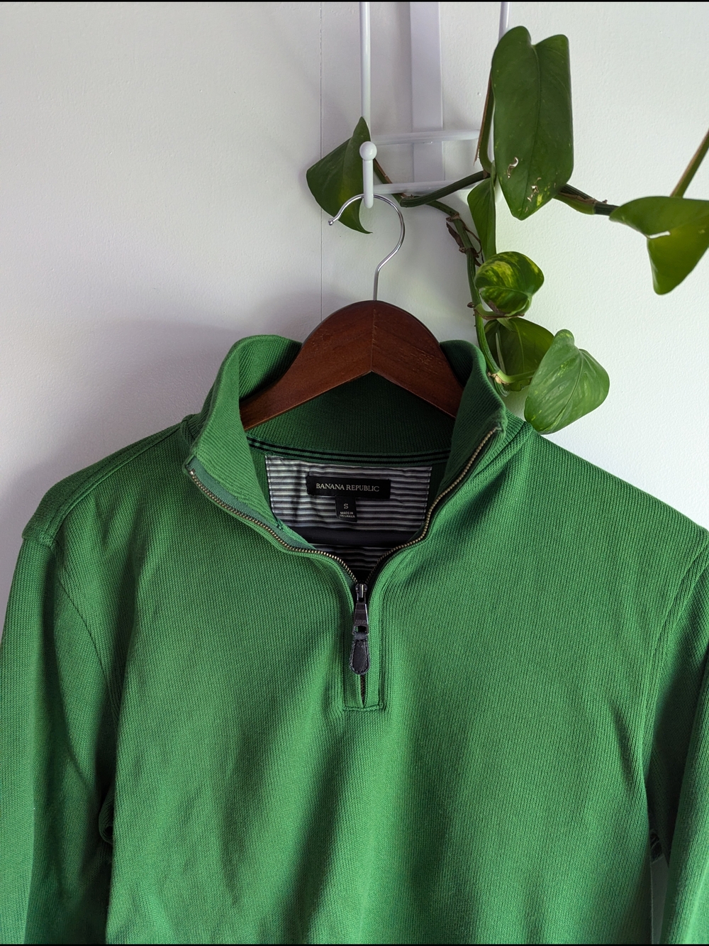 Banana Republic Men's Kelly Green Half-Zip Pullover
